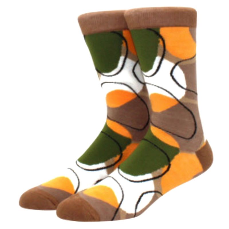 Cream and Beige Polka Dot Socks from the Sock Panda (Men's Sizes, Adult Large)