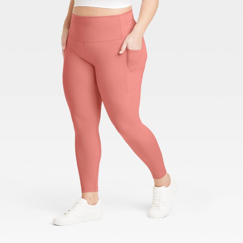 Women's Dynamic Flex High Rise Pocketed 7/8 Leggings - All In Motion™ Rose Pink 2X
