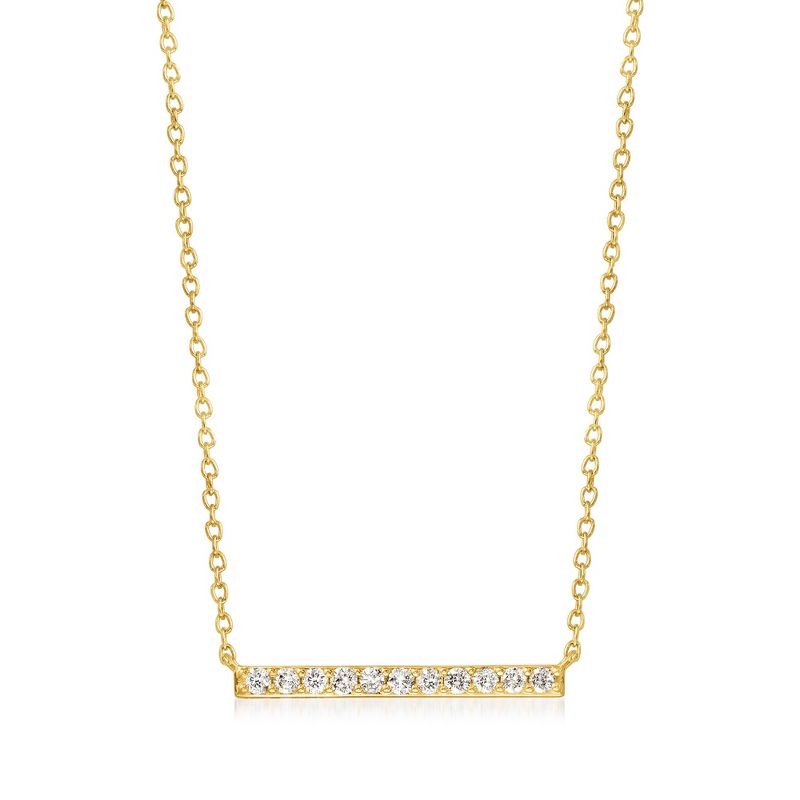 Ross-Simons 0.25 ct. t.w. Diamond Bar Necklace in 18kt Gold Over Sterling Size 16