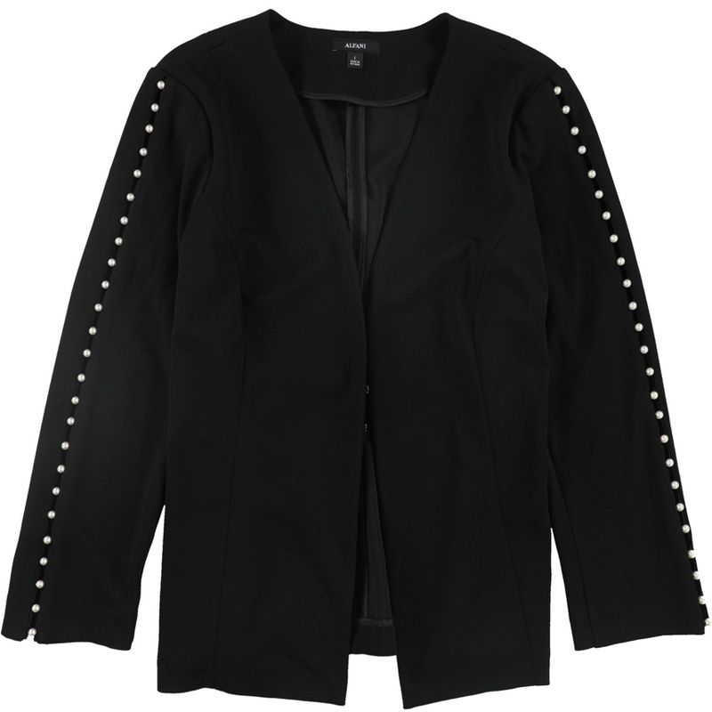 Alfani Womens Pearl Blazer Jacket, black, Small