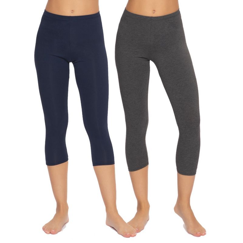 Felina - Velvety Soft Capri Legging 2-Pack - Women's Capri Leggings for Workout and Lounge, Soft Capri Yoga Pants