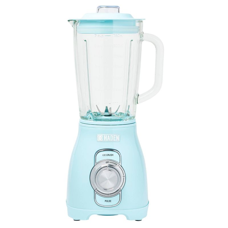 HADEN Power 5-Speed Blender with 1.75L Glass Jug Turquoise: 60 oz Capacity, Crushes Ice, BPA-Free, 700W, Hand Wash