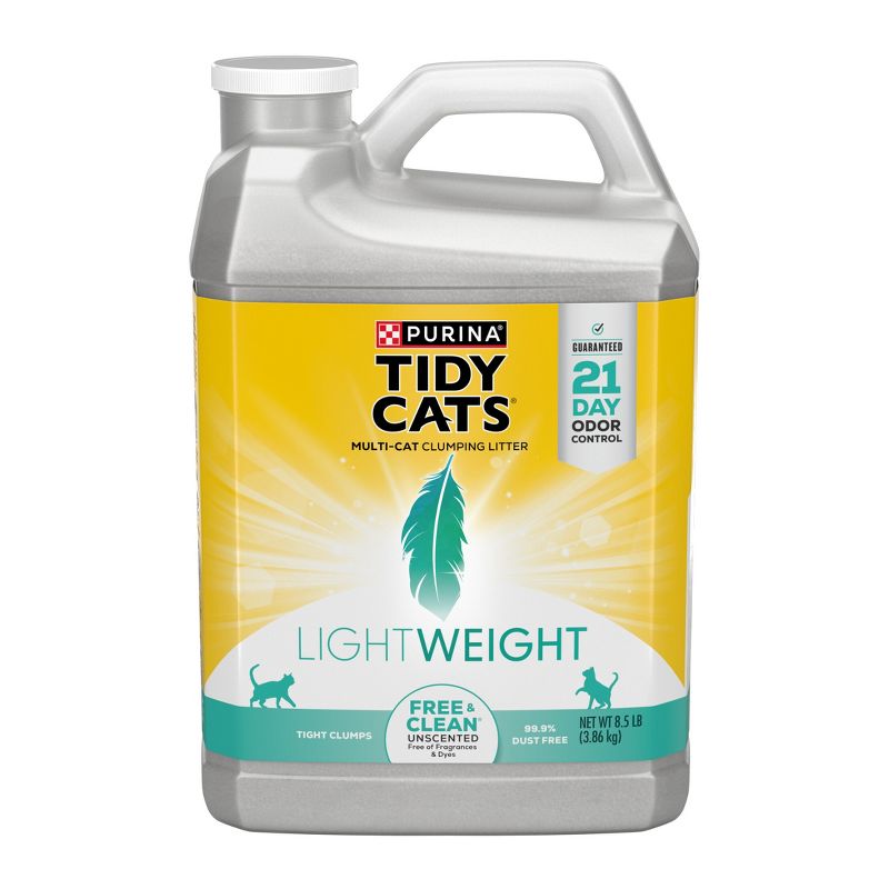 Purina Tidy Cats Free & Clean Unscented Clumping Scoop Cat & Kitty Litter for Multiple Cats - 8.5lbs