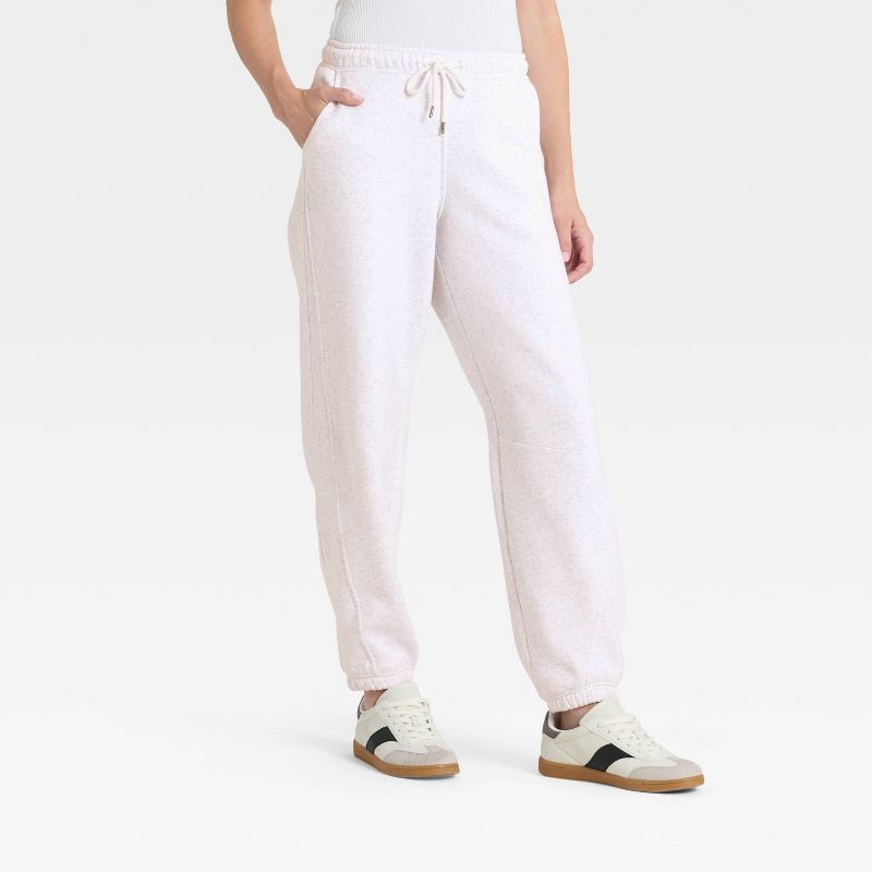 Women's Mid-Rise Barrel Leg Sweatpants - Universal Thread™ Light Heather Gray L