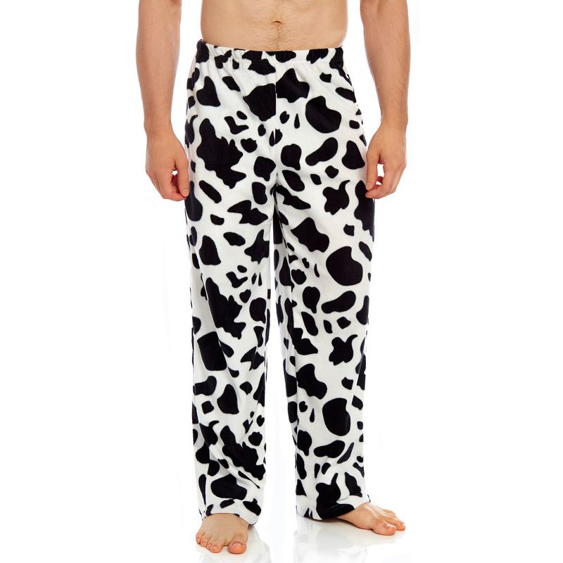 Leveret Mens Fleece Pants Cow Black L