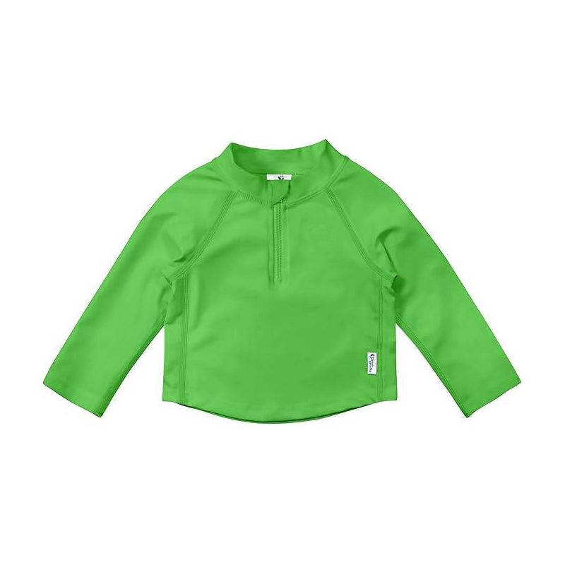 green sprouts baby/toddler UPF 50+ Eco Zip Long Sleeve Rashguard - Safety Green - 12 mo