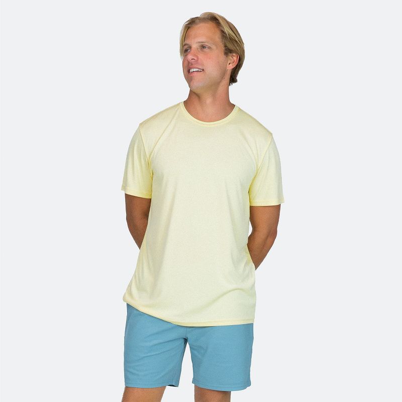 Vapor Apparel Men's UPF 50+ UV Sun Protection Solar Short Sleeve T-Shirt - Pale Yellow, X Large