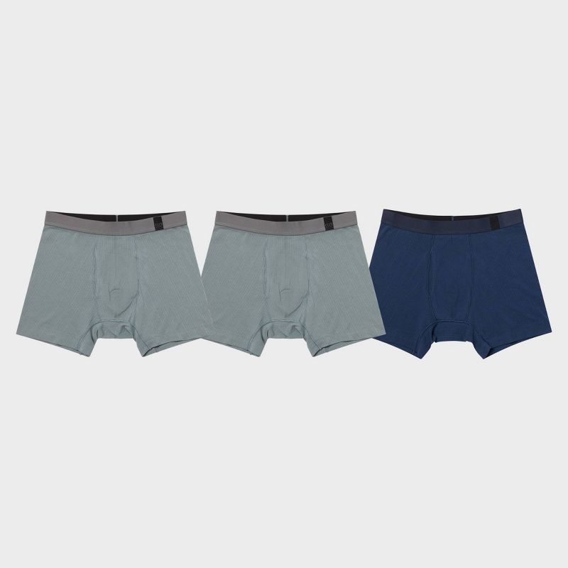 Pair of Thieves Men's 3pk SuperiAir Boxer Briefs - Blue M: Cotton Blend, Tagless, Flat Seams, Elastic Waistband, Machine Washable