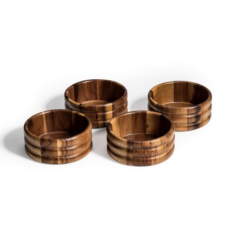 Kalmar Home Solid Acacia Wood Individual Salad Bowl set of 4