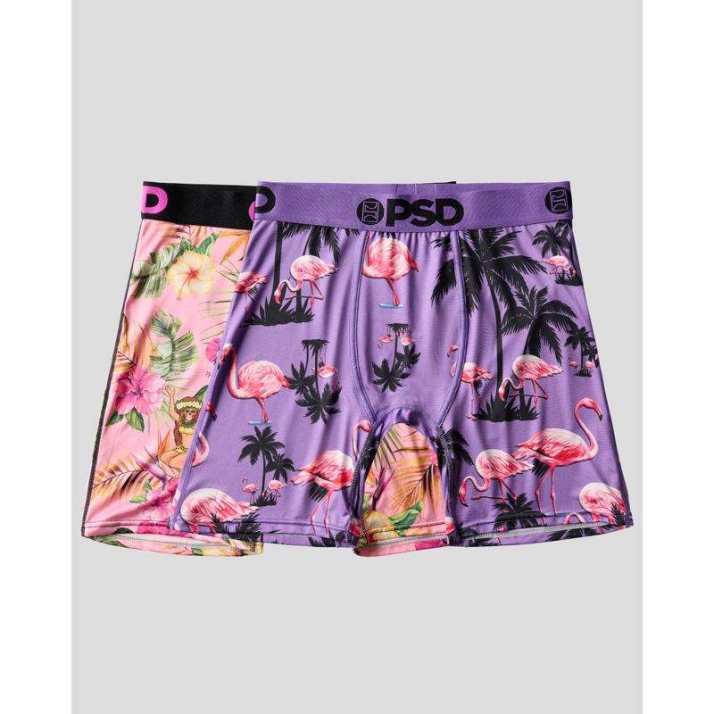 PSD Men's Flamingo Print Briefs - Purple/Pink L