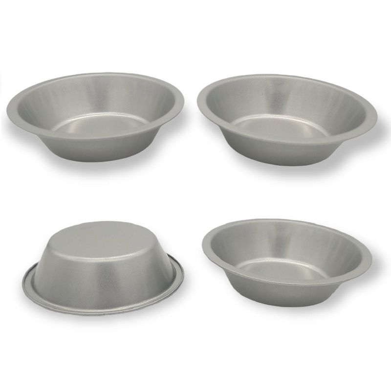 Handy Housewares 5" Tin Non-Stick Mini Pie Pans Set of 4 - Great for Desserts, Fruit Pies, Pot Pies and Quiches Silver 3 Sets