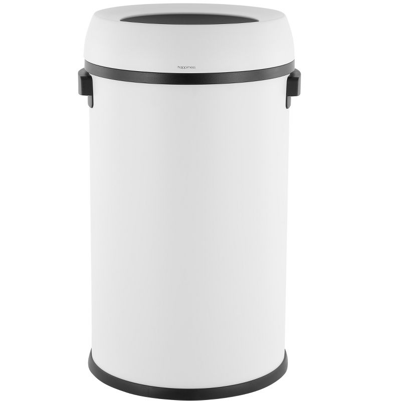 happimess Chuck Kitchen/Office 17.2-Gallon Open-Top Trash Can, White