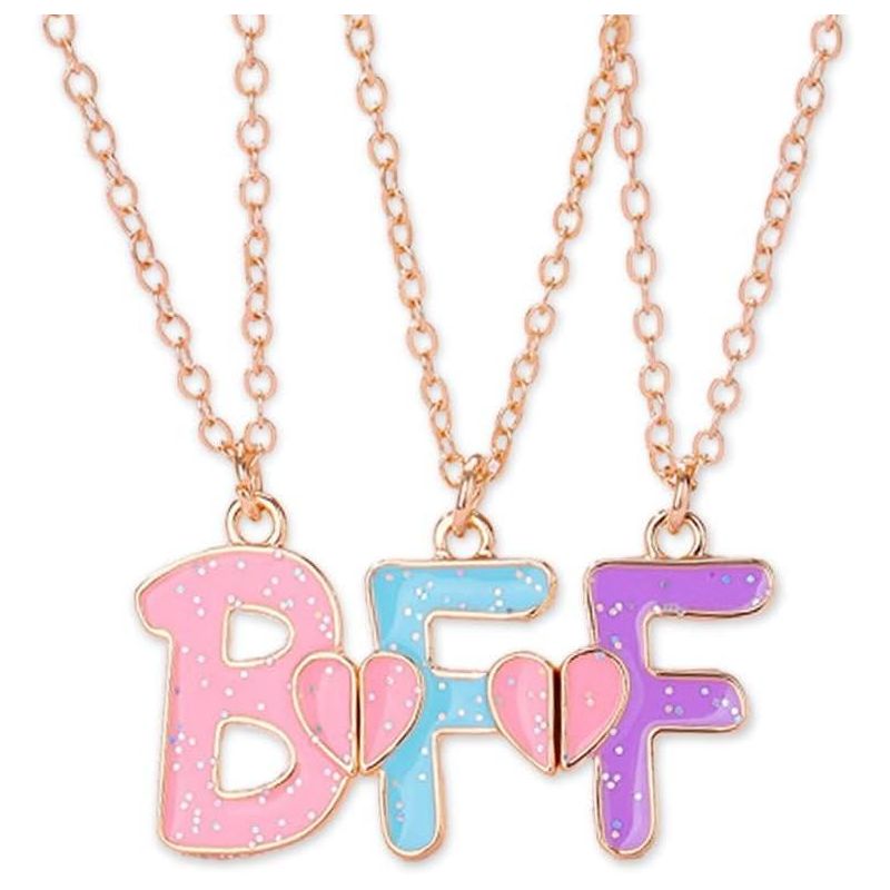 BFF Necklace Set for 3 Girls - Matching Best Friend Forever Trio Jewelry Gift
