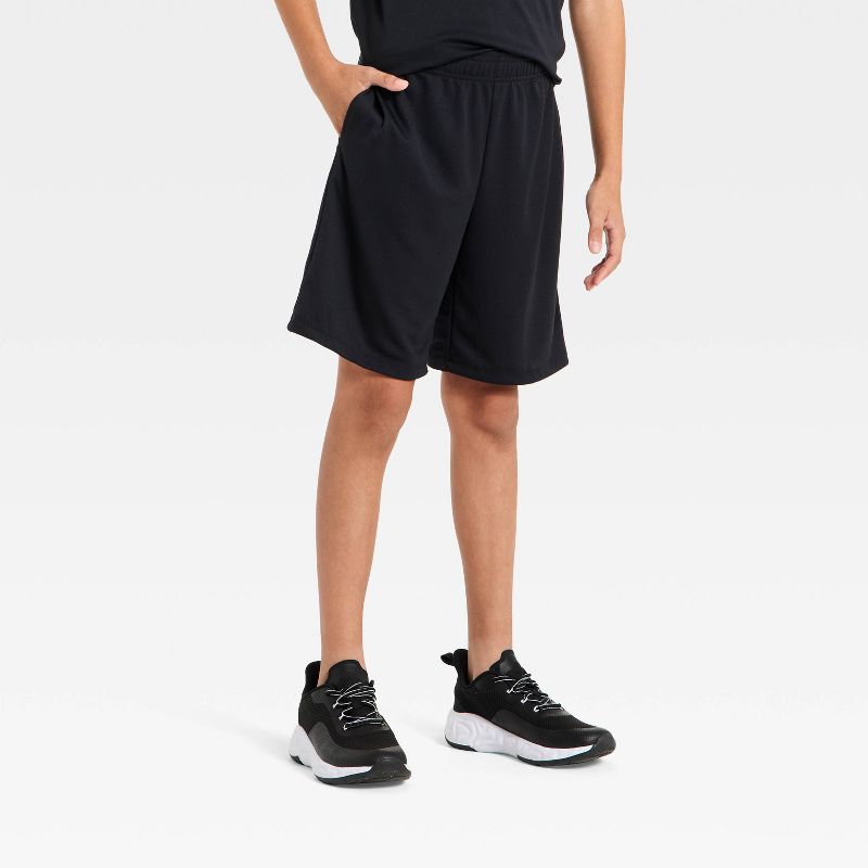 Boys' 'At the Knee' Active Mesh Shorts - All In Motion™ Black XXL