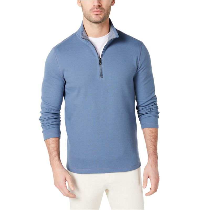 Michael Kors Mens Pique Pullover Sweater, blue, X-Large
