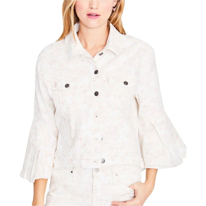 Rachel Roy Womens Floral Trucker Jacket, pinkrose, Medium