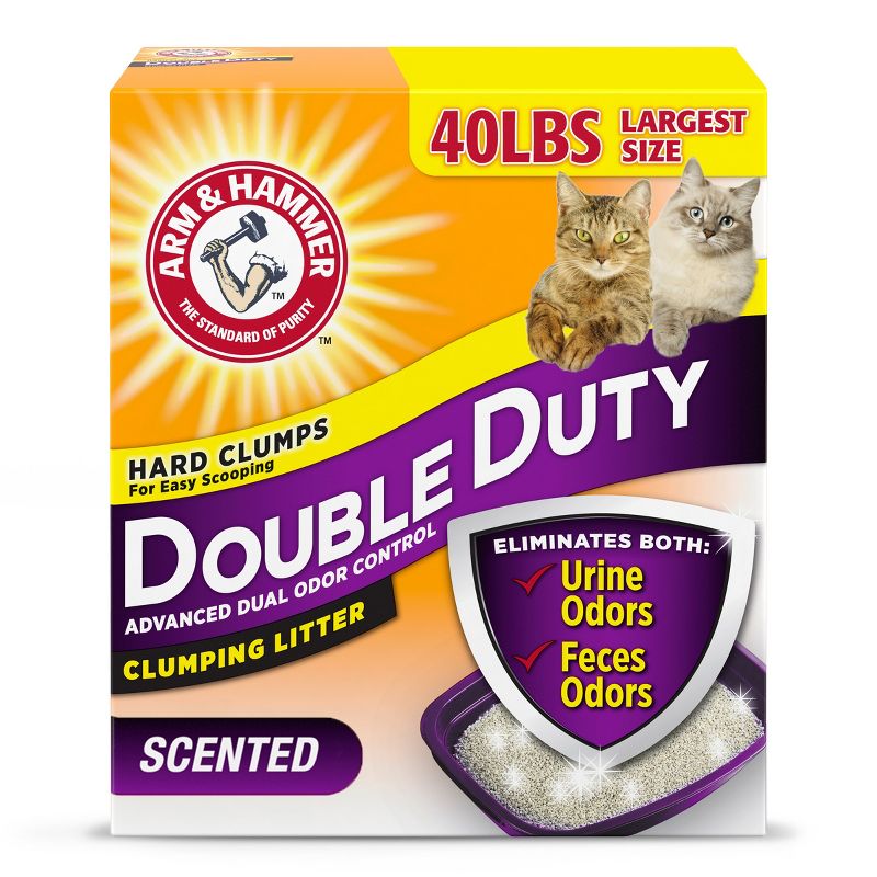 Arm & Hammer Double Duty Advanced Dual Odor Control Clumping Litter - 40lbs