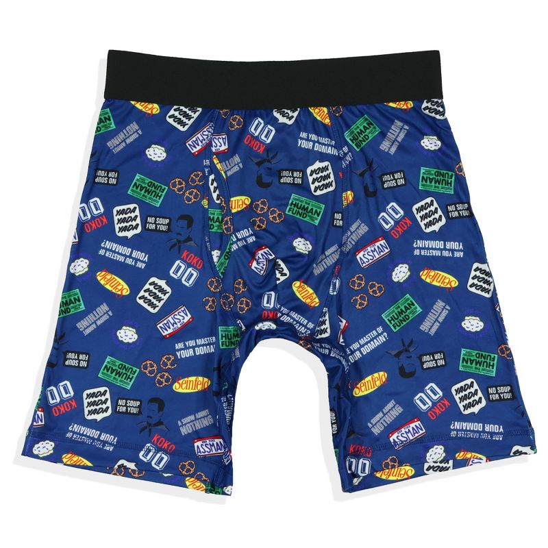 Intimo Seinfeld Boxer Briefs Men's No Soup for You TV Show Quotes Underwear (L) Blue