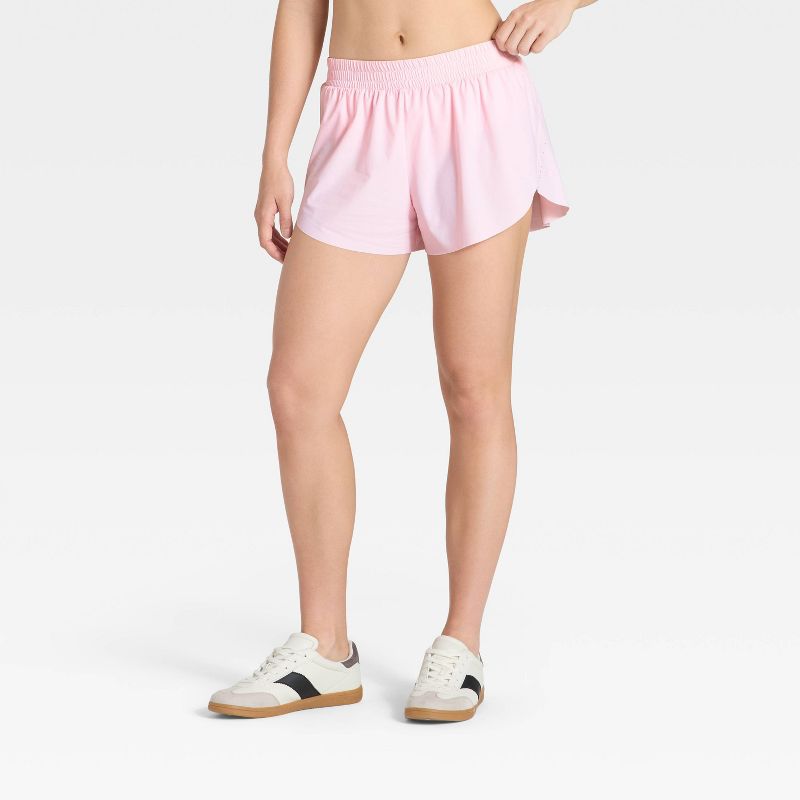 Women's Active Light Woven Mid-Rise Run Shorts 3" - All In Motion™ Light Pink XL