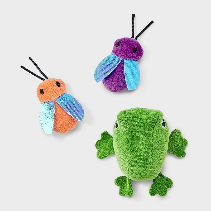 Baby Toad and Moths Cat Plush Toy Set - 3pc - Boots & Barkley™