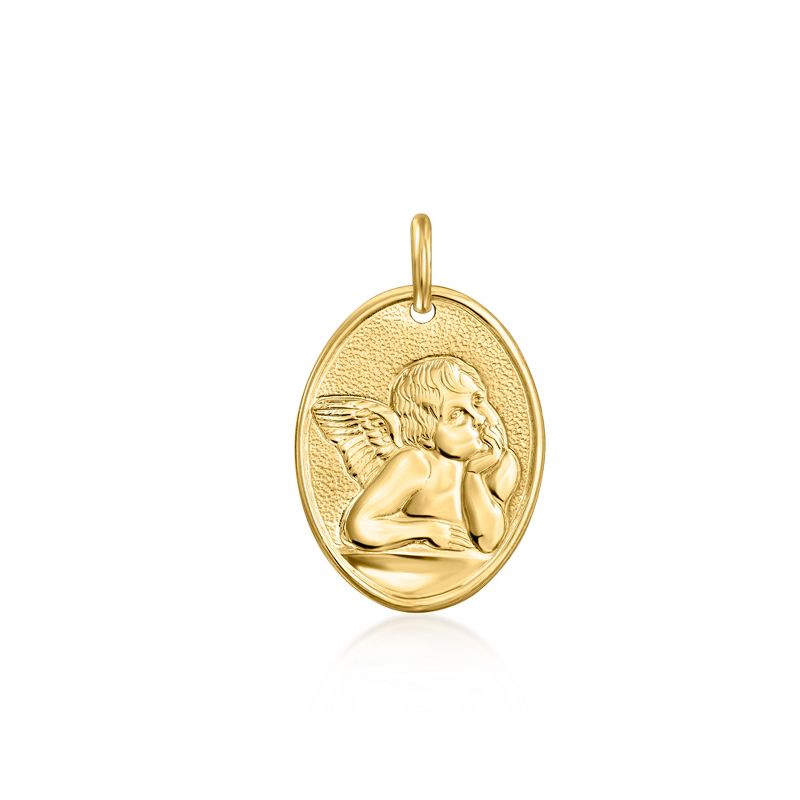 Ross-Simons Italian 14kt Yellow Gold Raffaello's Angel Pendant Size 0.88