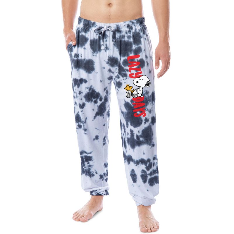 Peanuts Mens' Snoopy Woodstock Lazy Days Sleep Lounge Jogger Pajama Pants