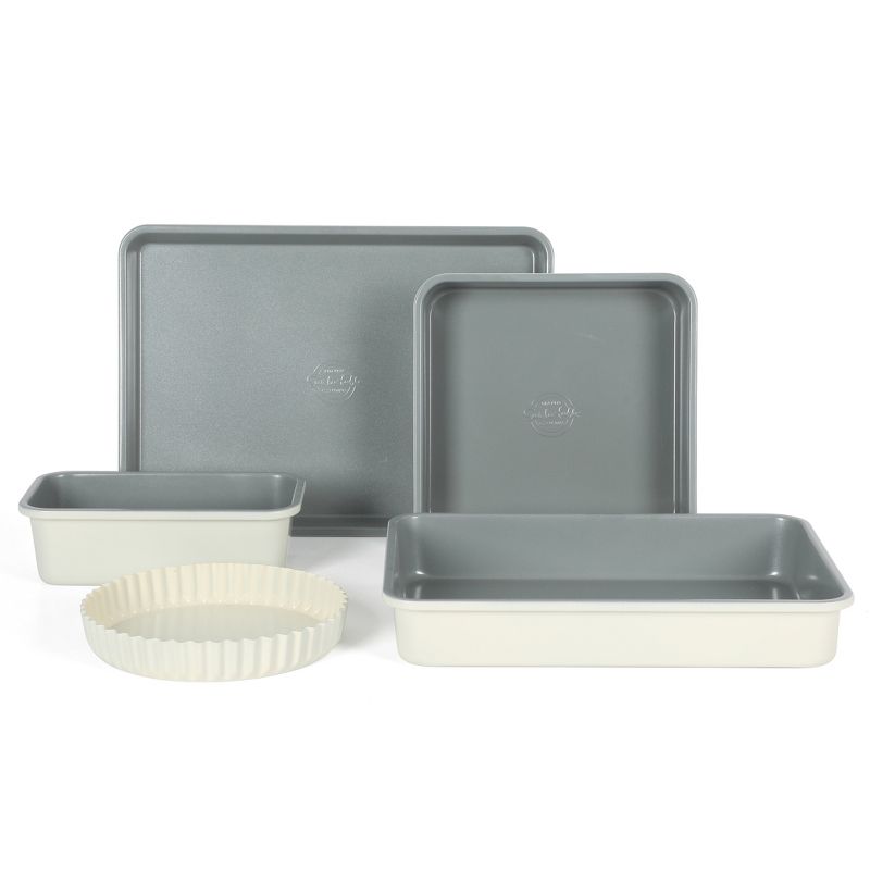 Sur La Table Kitchen Essentials Carbon Steel Bakeware Set w/ Grey Ceramic Nonstick - Eggshell