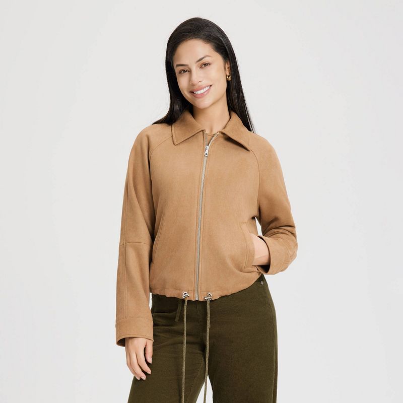 Women's Suede Bubble Jacket - Universal Thread™ Brown M