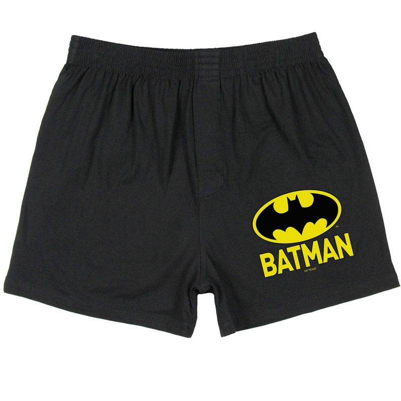 Intimo DC Comics Men's Batman Classic Logo Tag-Free Boxer Shorts Underwear Lounge Sleepwear (Small) Multicolored