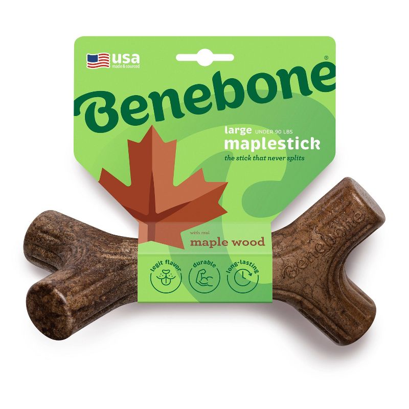 Benebone Maplestick Dog Chew Toy - Maple Wood - L