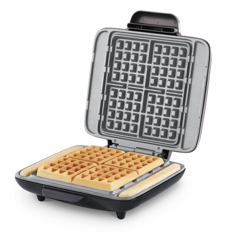 Dash No-Drip Nonstick Belgian Waffle Maker - Graphite: Aluminum & Plastic, 1200W, Nonstick Surface, 99 sq in Grill Area