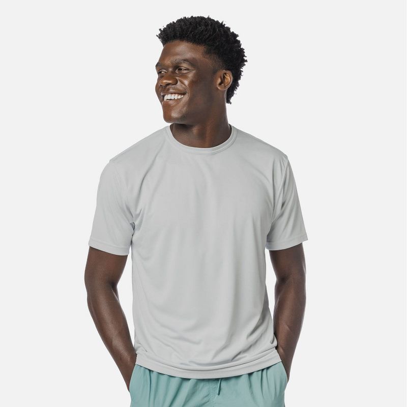 Vapor Apparel Men's UPF 50+ UV Sun Protection Solar Short Sleeve T-Shirt - Pearl Grey, X Large