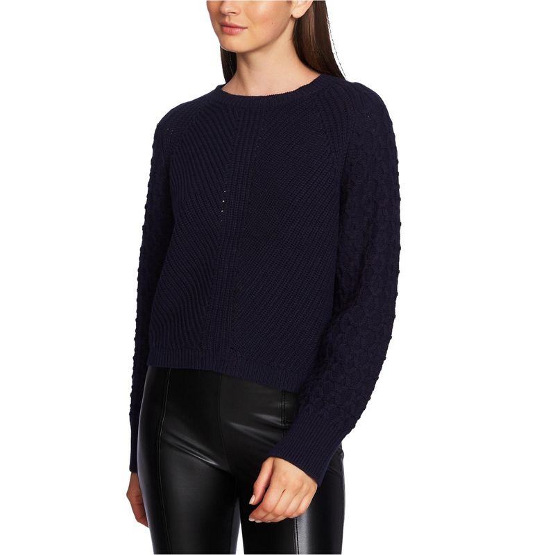 1.STATE Womens Texture Pullover Sweater, brightblue, Small