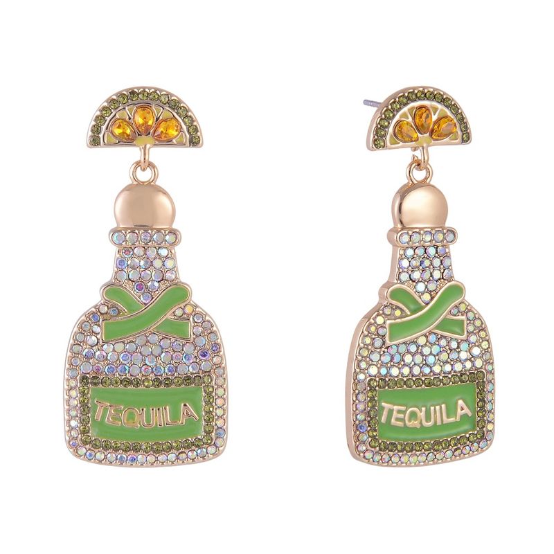 Hallmark Stone and Enamel Bottle Earrings