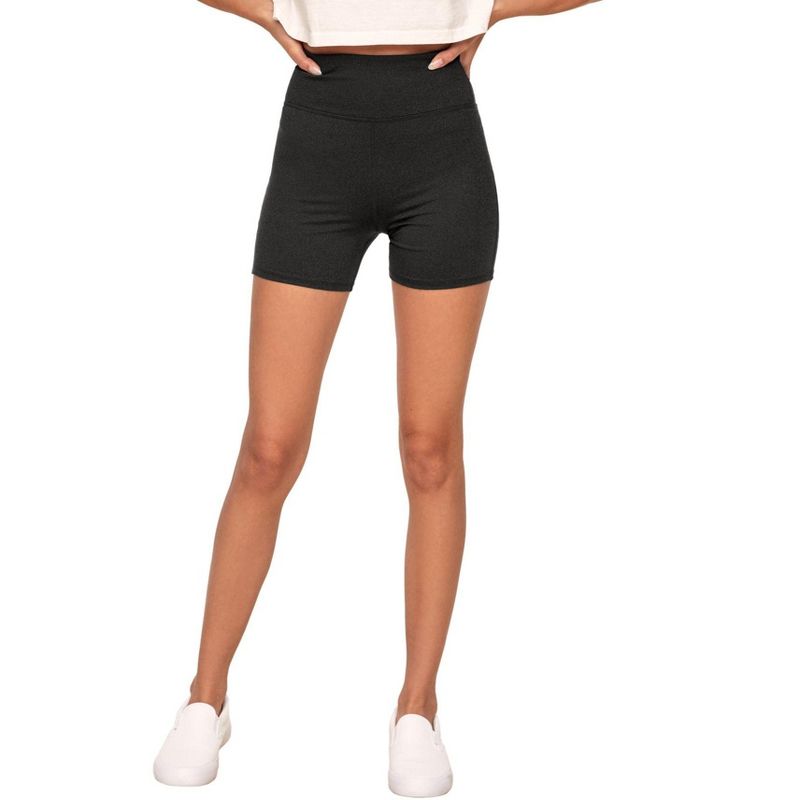 Walkpop Women's Haley Heather Shorty Legging Activewear XL / Noir Dark Heather Black.