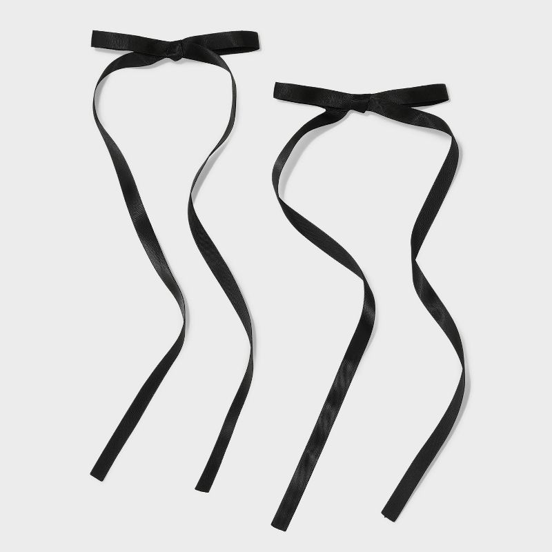 Salon Clip Hair Bow Set 2pc - Wild Fable™ Black: Hair Accessories, Recycled Polyester