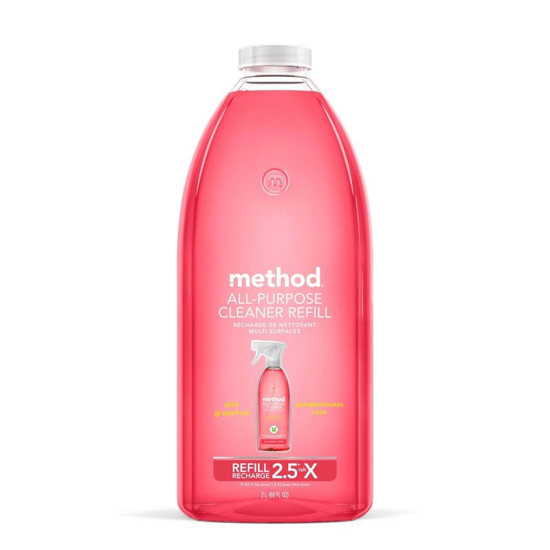 Method Pink Grapefruit All Purpose Cleaner Refill - 68 fl oz: Aluminum-Free Liquid for Glass, Stone, Wood Surfaces
