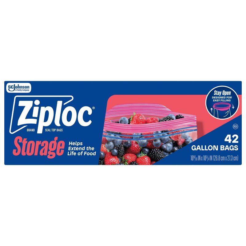Ziploc Gallon Storage Bags for Food Preservation and Meal Prep - 42ct