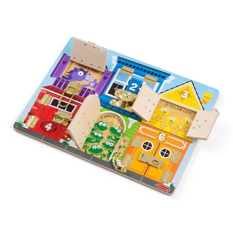 Melissa & Doug Latches Wooden Activity Board: Fine Motor Skills Baby Learning Toy