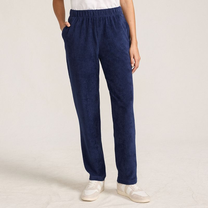 Lands' End Women's Sport Knit High Rise Corduroy Pants - X Large - Deep Sea Navy