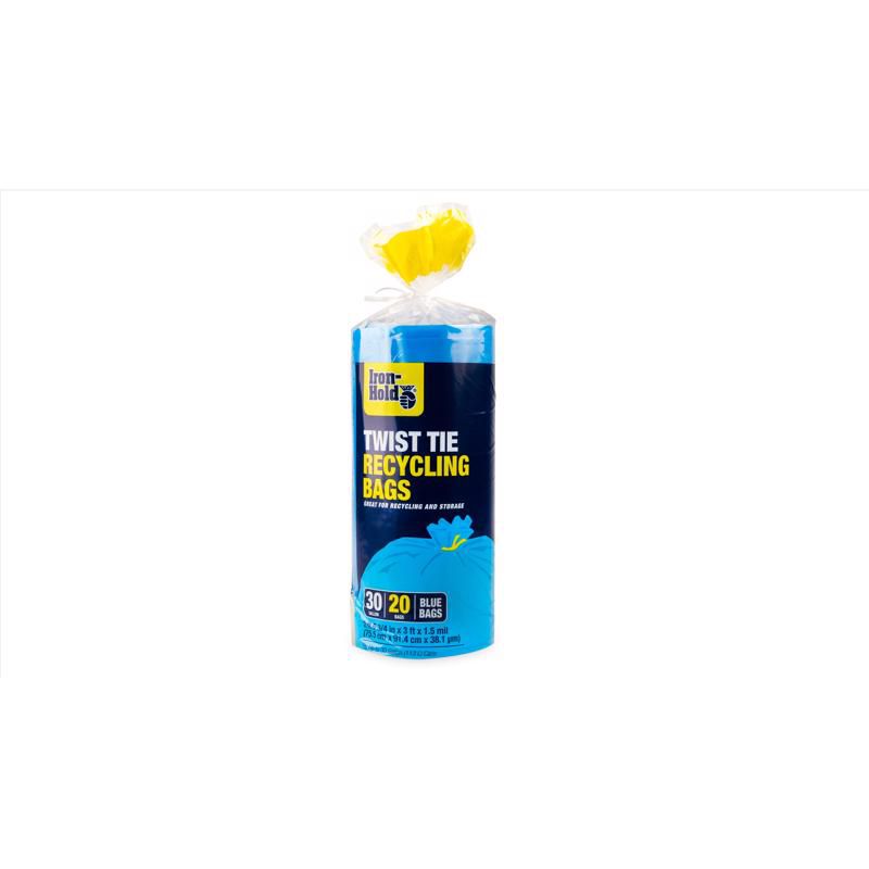 Iron-Hold - Kitchen Trash Bags - Twist Tie 20 pk 1.5 mil - 30 gal - Case of 6