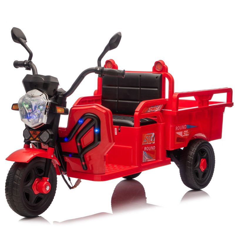 TopComfy Baby Walkers Kids Energy Three Wheel Truck Two Wheel Drive Anti Slip Wheels Large Storage Space Extra for Kids, Red, 37.4"*18.9"*13.78"
