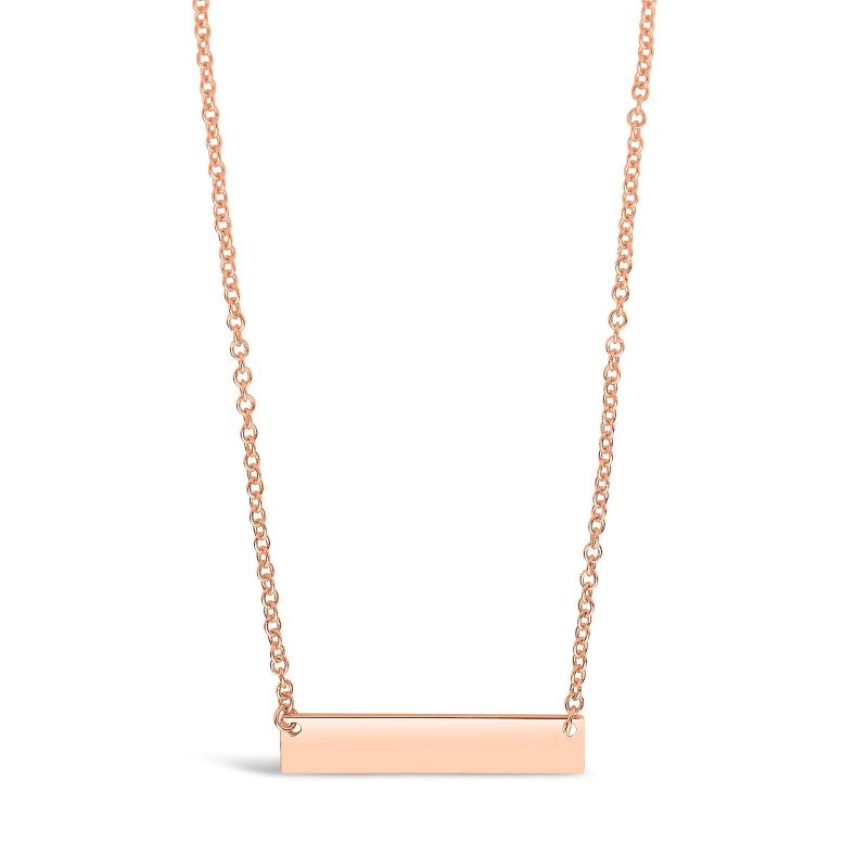 SHINE by Sterling Forever Sterling Silver Mini Bar Pendant Necklace - Rose Gold