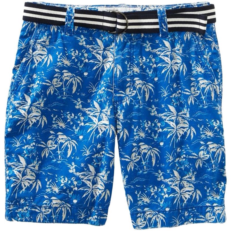Aeropostale Mens Belted Tropical Pattern Casual Chino Shorts, 433, 27