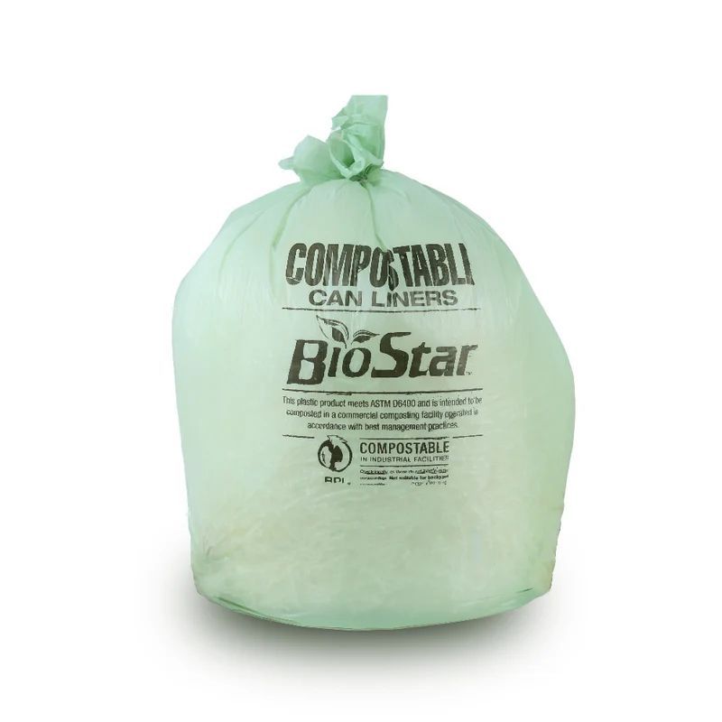 Plasticplace 55-60 Gallon Compostable Trash Bags, Clear (35 Count)