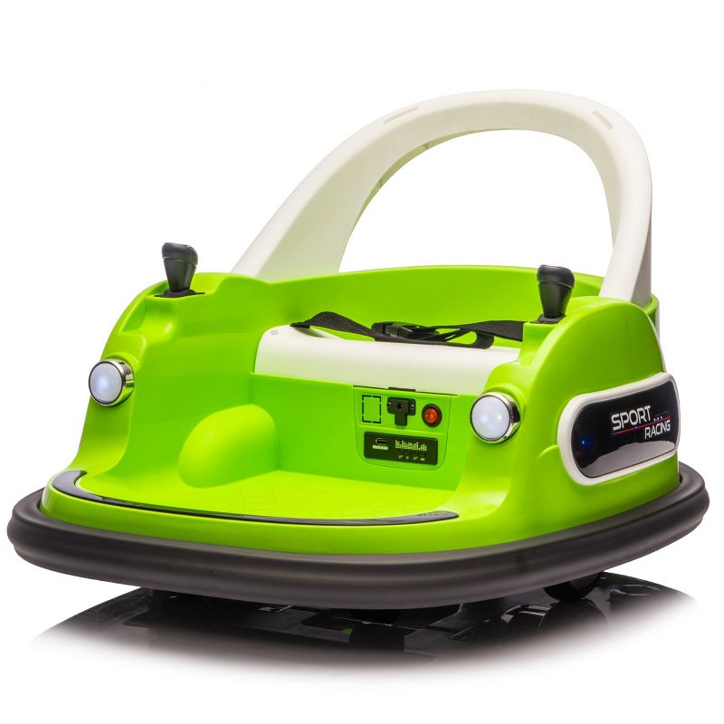 TopComfy Baby Walkers Kids Ride On Bumper Car Kids Toy Kids Fun Gift Five Point Safety Belt Two Wheel Drive for Kids, Green, 25.9"*23.15"*11.42"