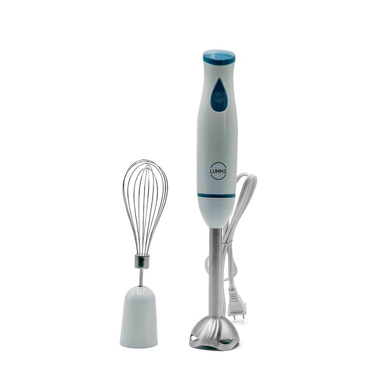 Lumme Hand Immersion Blender with Whisk Attachment, White