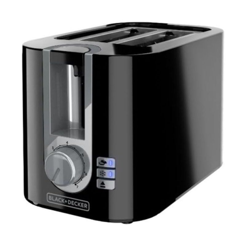 BLACK+DECKER 2-Slice Toaster, 7 Toast Shades, Removable Crumb Tray, Illuminated Bagel, Frozen and Cancel Functions