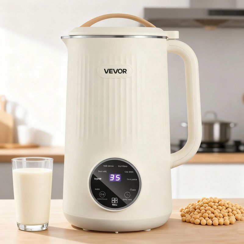 VEVOR 8-in-1 Nut Milk Maker,41oz Soy Milk Machine with 10 Blades, for Oat,Nut,Soy,Juice,Milkshake & Cereal,Self-Cleaning,Boil Water & 12-Hour Delay