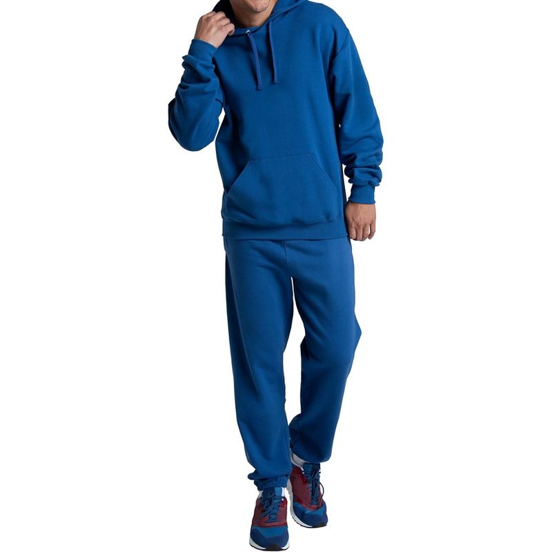 Fruit of the Loom Mens Eversoft Fleece Elastic Bottom Sweatpants, M, Mellow_Blue